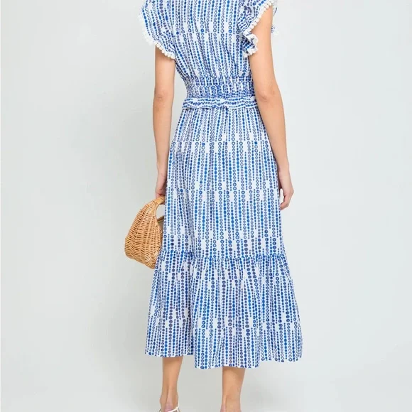 Blue and White Patterned Dress - Picture 6 of 7